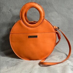 Madden Girl Orange Round Handbag With Adjustable Removable Crossbody Strap